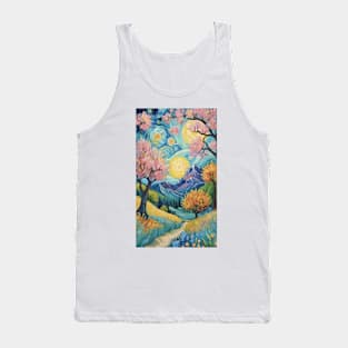 Starry Night Symphony: Van Gogh-Inspired Landscape Tank Top